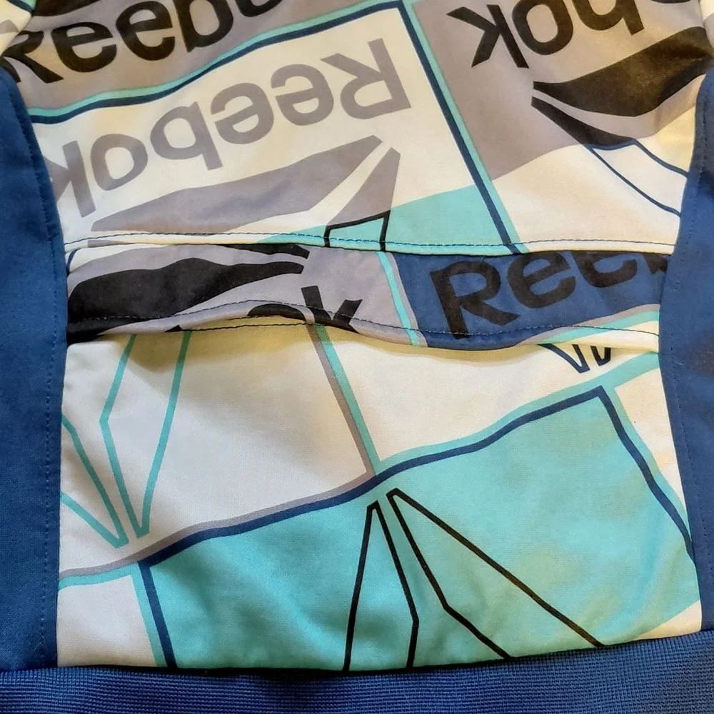 Baby Reebok Blue White Grey Graphic Hoodie 18 Months
